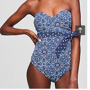 LOFT Beach Bandana Bandeau One Piece Swimsuit